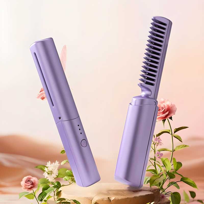 Compact Cordless Rechargeable Hair Straightener Comb Buy Online