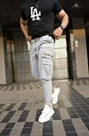 Men's Grey Textured Cotton Joggers for Casual Wear - Clothovia
