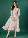 Plus Size Georgette Floral Midi Dress for Effortless Elegance - Clothovia