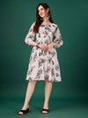 Plus Size Georgette Floral Dress for Women - Clothovia