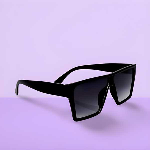 Retro square sunglasses with metal frame and glass lenses, suitable for both men and women, displayed on a white background.