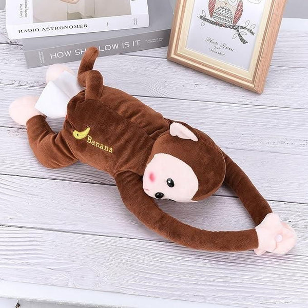 Soft Plush Monkey Tissue Box