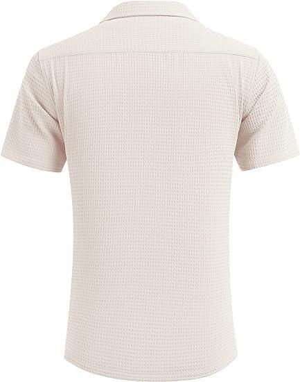 Stylish men's half sleeve beige shirt for casual wear