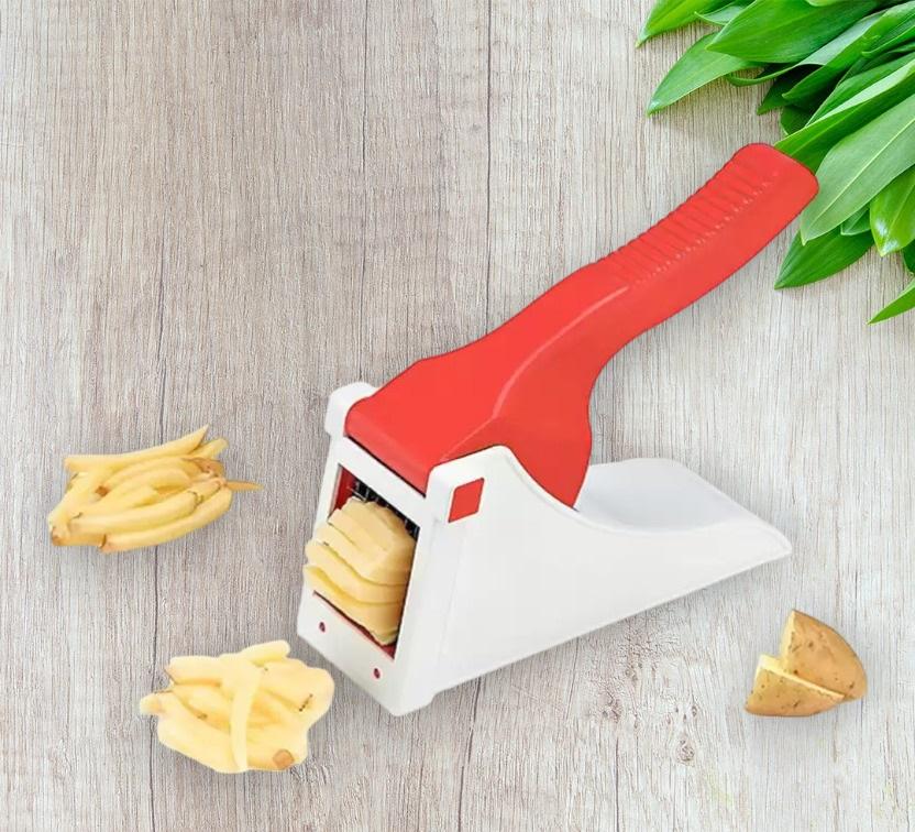 Heavy duty vegetable manual chopper and chipper made from virgin plastic, ideal for slicing potatoes and veggies.