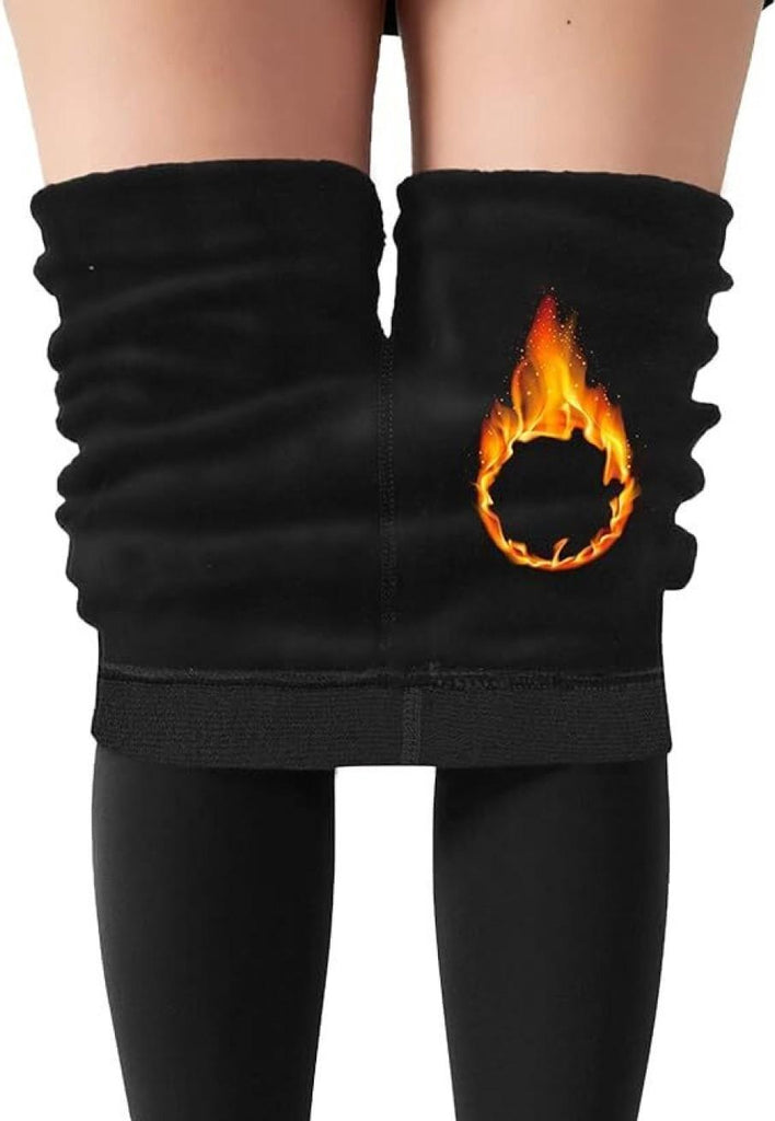 Assorted color nylon leggings with a high-waisted elastic waist, soft fleece sherpa lining, suitable for autumn and winter wear.






