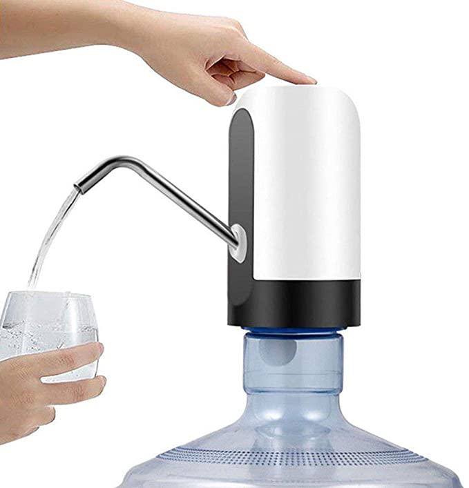 Automatic wireless water dispenser pump with rechargeable battery and USB cable, perfect for 20L water bottle cans.