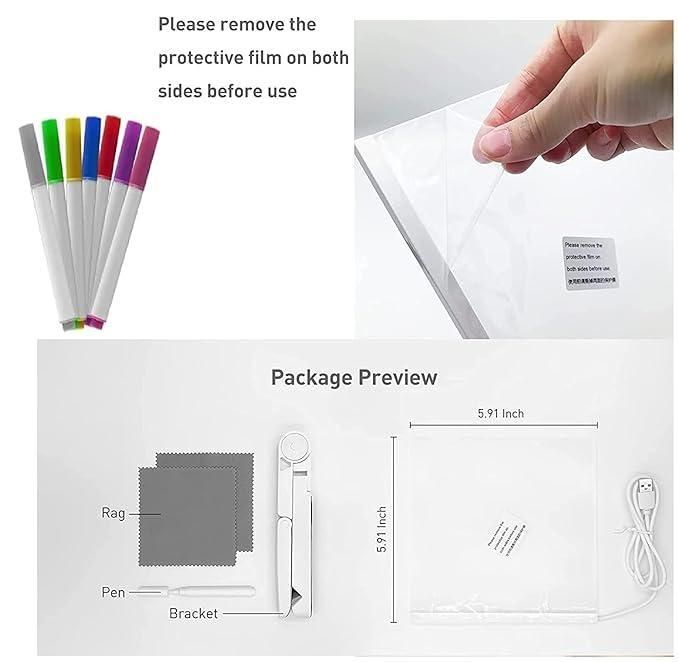 3D LED Light Glass Acrylic Writing Pad - Clothovia