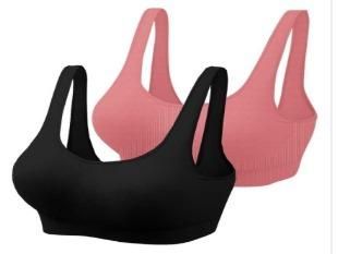 Pack of 2 multicolor full coverage air bras for teenagers, made from cotton with non-adjustable straps."