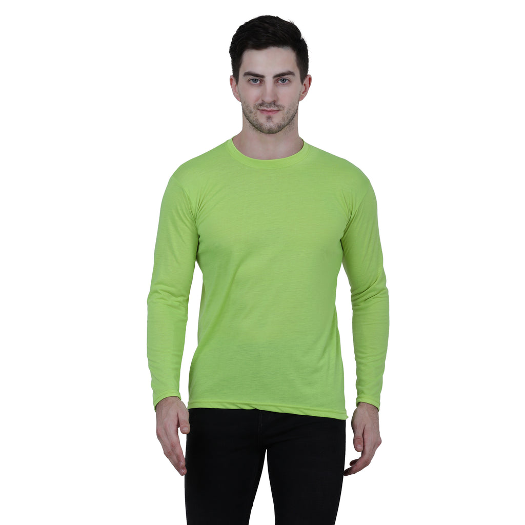 Cotton Blend Solid Full Sleeves Men's Stylish Tshirt