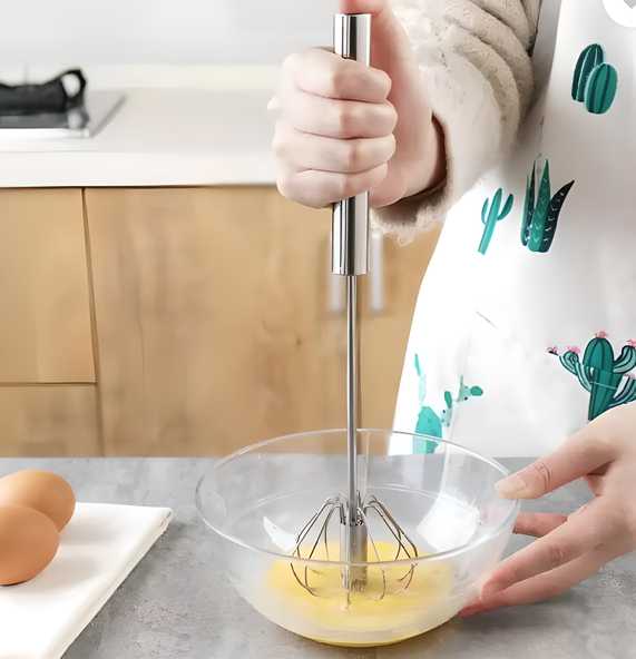 Manual Stainless Steel Kitchen Hand Whisk Mixer for efficient whisking and mixing.






