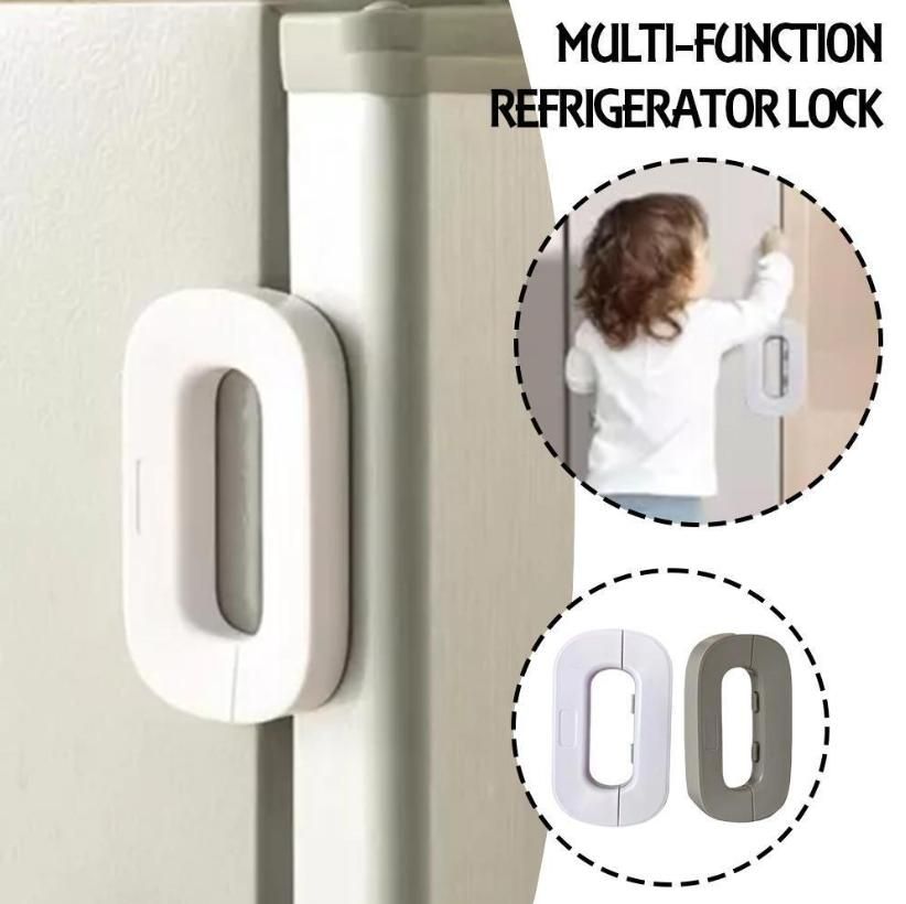 "Refrigerator lock with strong adhesive for cabinets and drawers"






