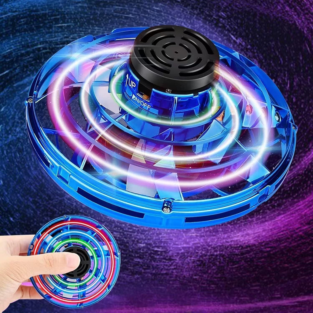 Magic Flying Orb Spinner, an outdoor toy available in assorted colors, designed to spin and hover in the air for fun and engaging play.