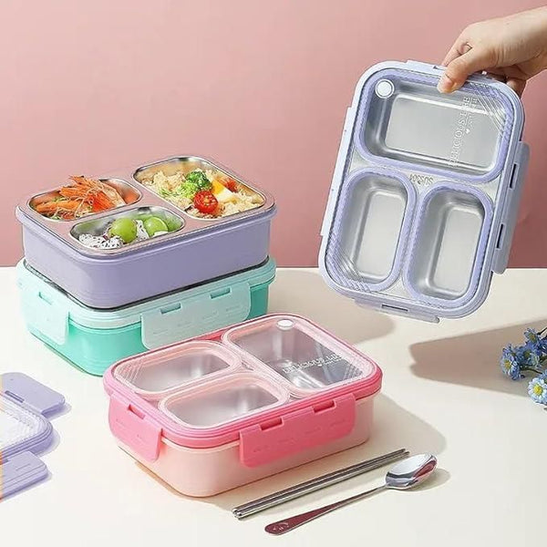 Inner view of 3 Grid Leak Proof Lunch Box