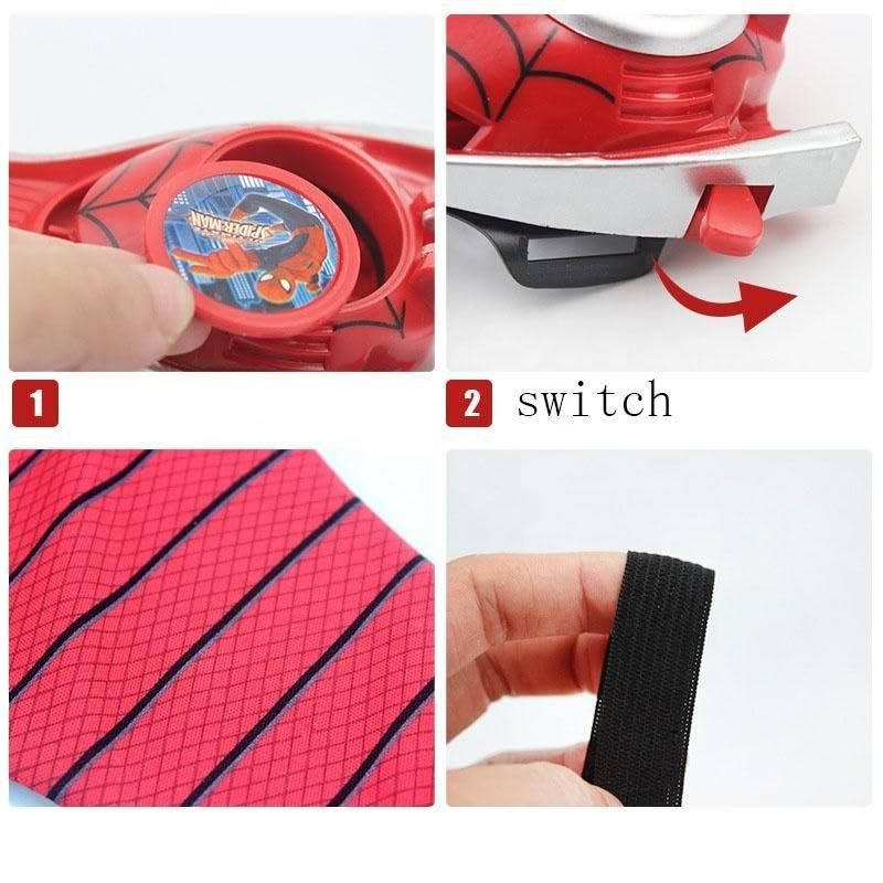 Spiderman launcher toy with gloves for boys' role-playing adventures