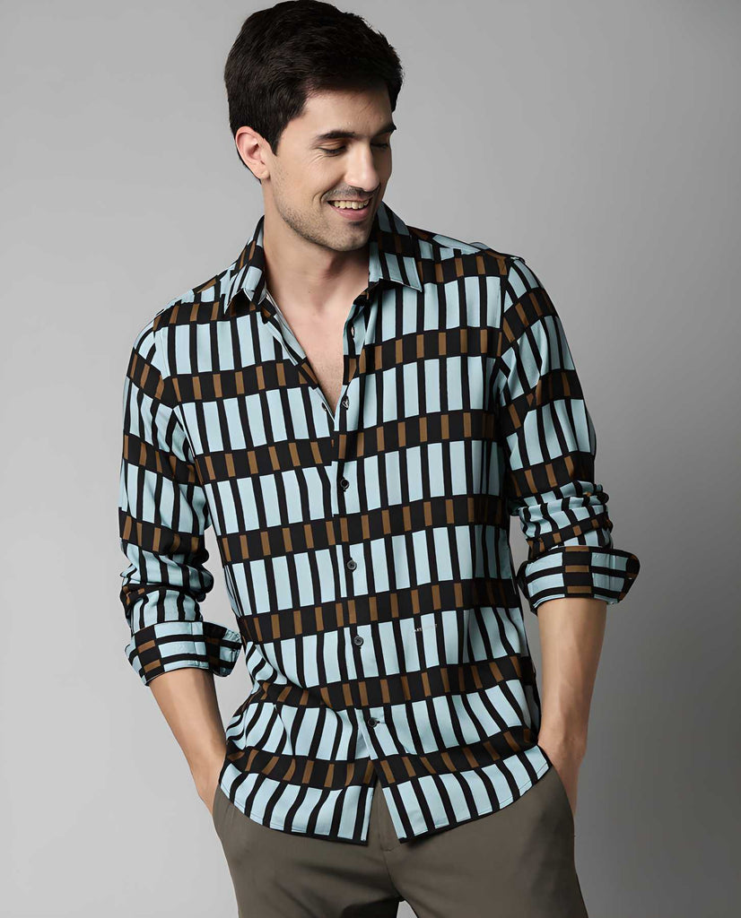 Men's regular fit cotton shirt, lightweight and breathable, perfect for casual or formal wear.