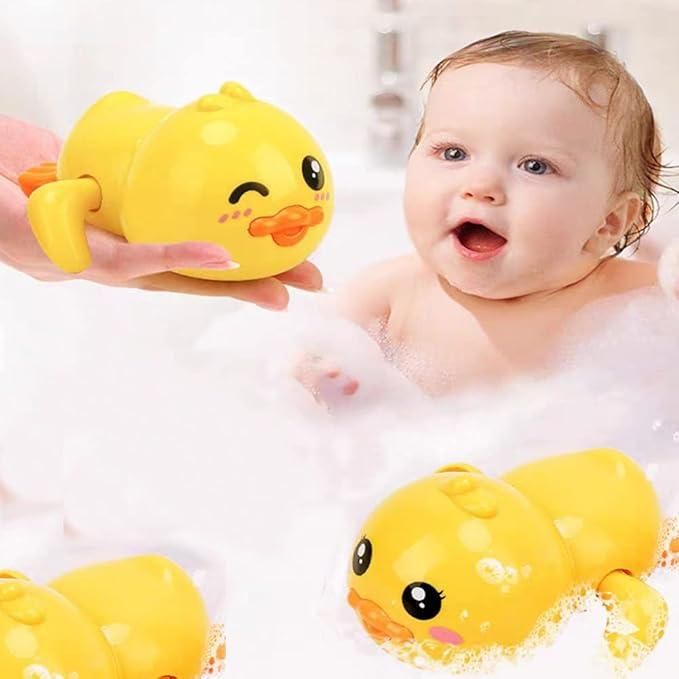 "Wind up swimming duck bath toy in random color."
