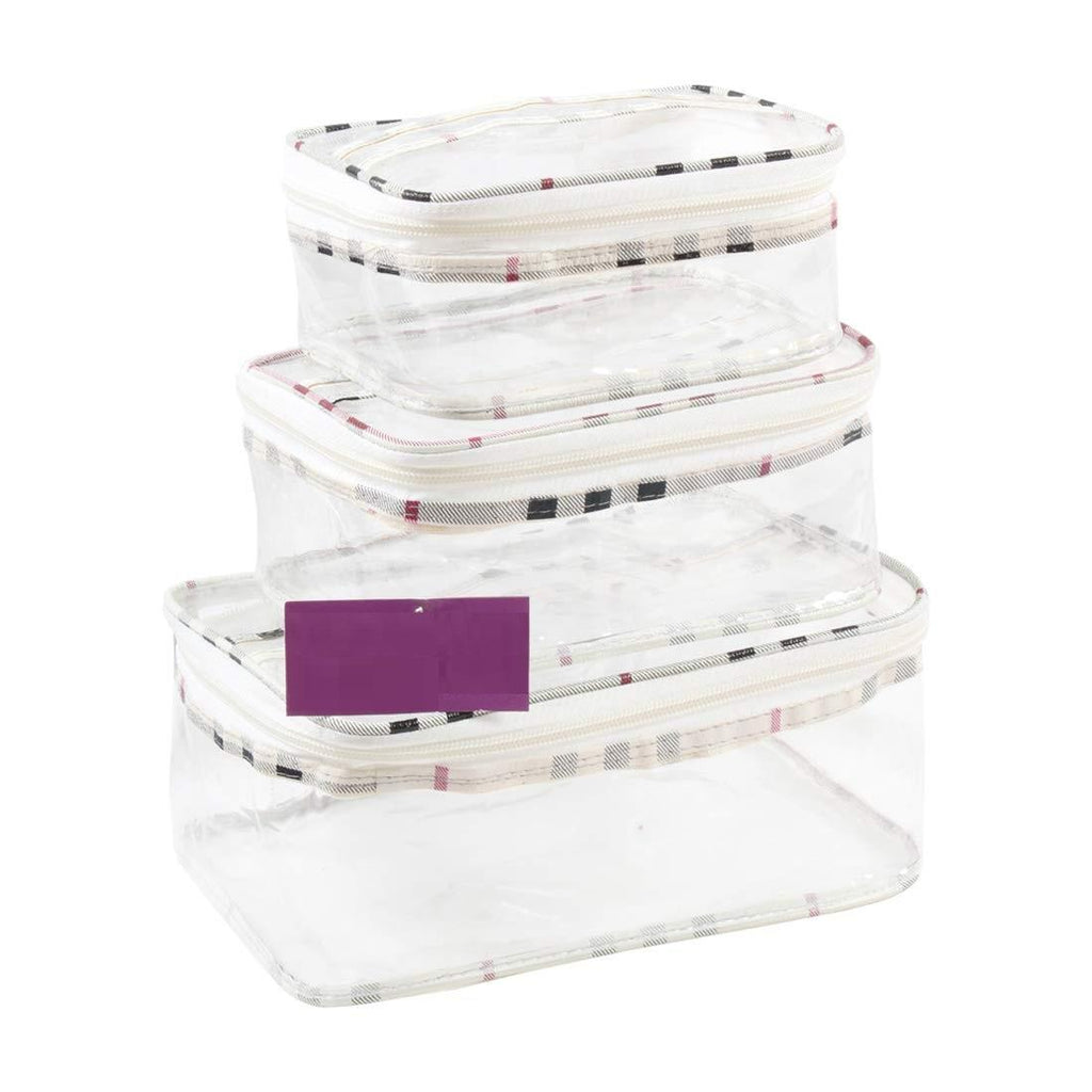 Set of 3 multipurpose jewelry organizer pouches in various sizes, featuring multiple compartments and secure closures for organized and protected jewelry storage