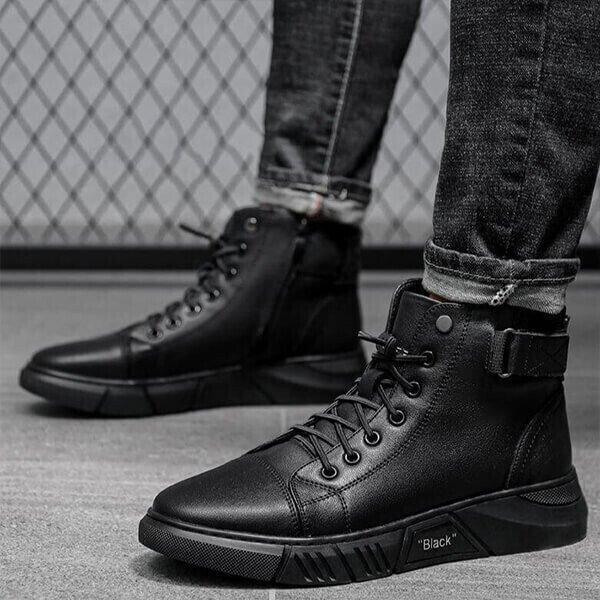 Ankle Boots Black Canvas Boots Mens Men's Black Casual Canvas