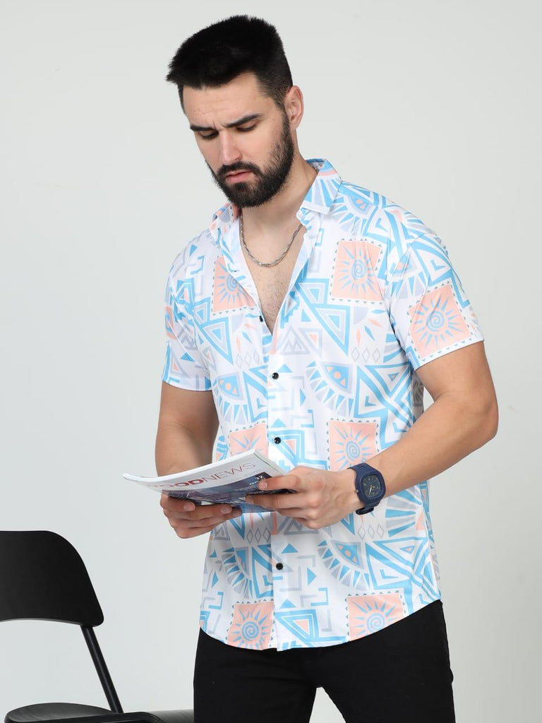 Mens Printed Rayon Half Sleeves Shirt