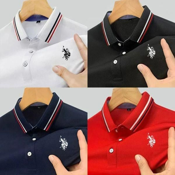 "Men's multicolor solid half sleeves polo neck T-shirts pack of 4"






