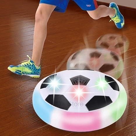 Magic Air Soccer Ball for toddlers with flashing colored LED lights, designed to hover and glide smoothly for fun and safe indoor play.