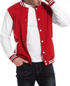 Men's Red Cotton Jacket with Full Sleeves - Clothovia