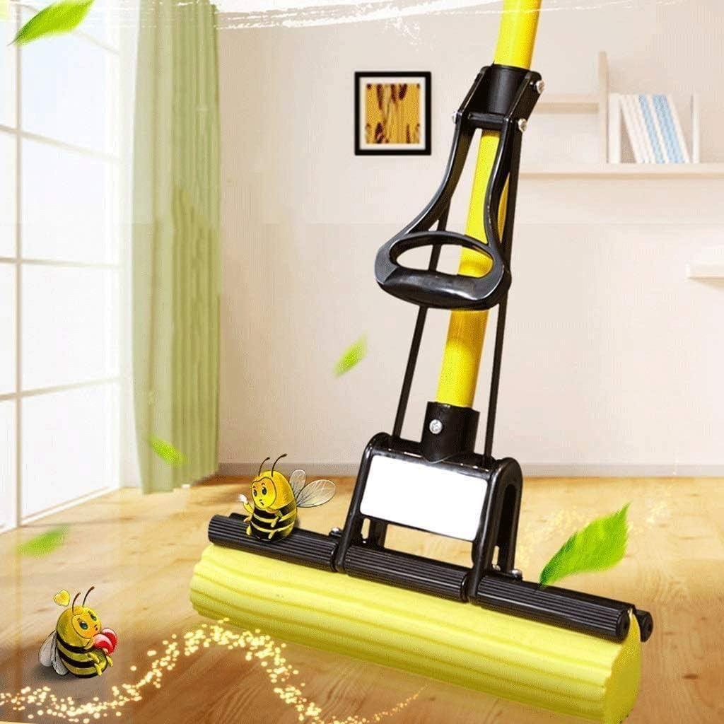 A Multi Purpose Foldable Floor Cleaning Squeeze Mop Wiper with a long handle, a foldable design for easy storage, and a wide microfiber wiper head. Equipped with a built-in squeezing mechanism for efficient water removal, making it ideal for cleaning various floor types.