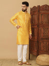 Elegant Yellow Jacquard Kurta Pyjama for Festive Celebrations - Clothovia