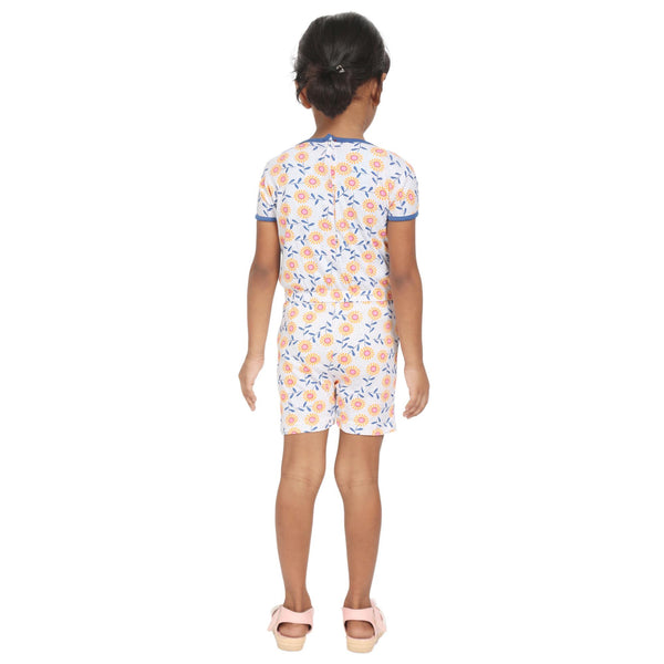 Backview of Kids' printed jumpsuit 