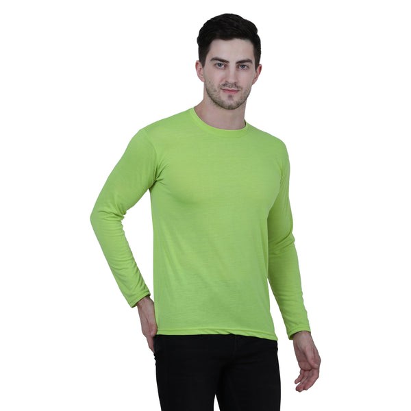 Cotton Blend Solid Full Sleeves Men's Stylish Tshirt