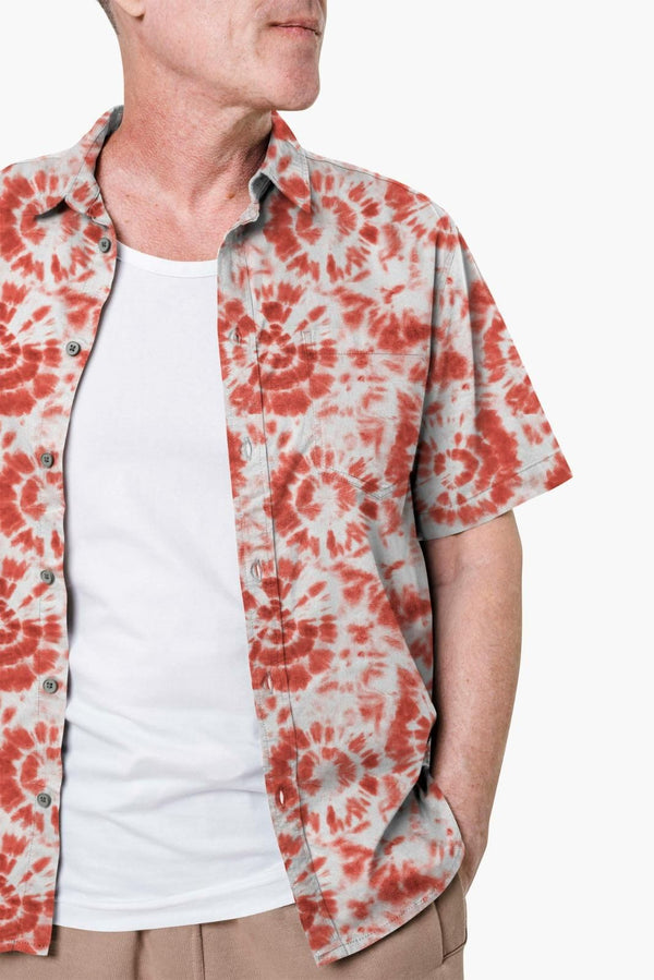 Multicolor men's printed casual shirt with poly-cotton fabric, half sleeves, and regular fit.