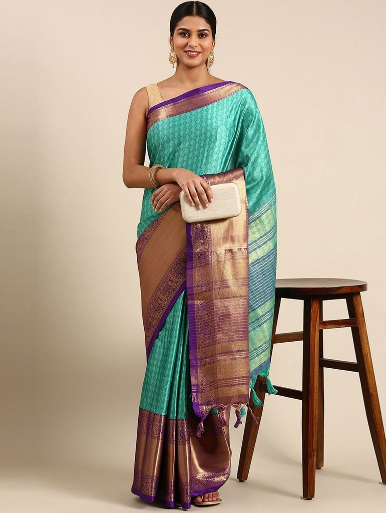 Beautiful Kanjivaram Silk Woven Saree featuring intricate woven patterns and crafted from premium Kanjivaram silk, showcasing traditional elegance and sophistication.