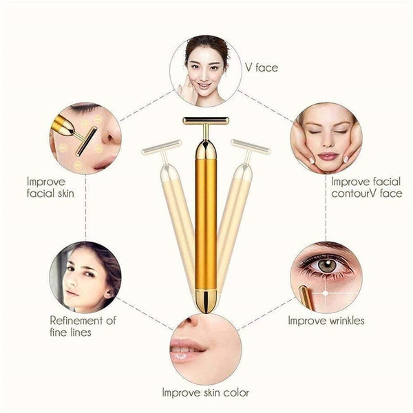 24K Gold Facial Massage Roller - Clothovia