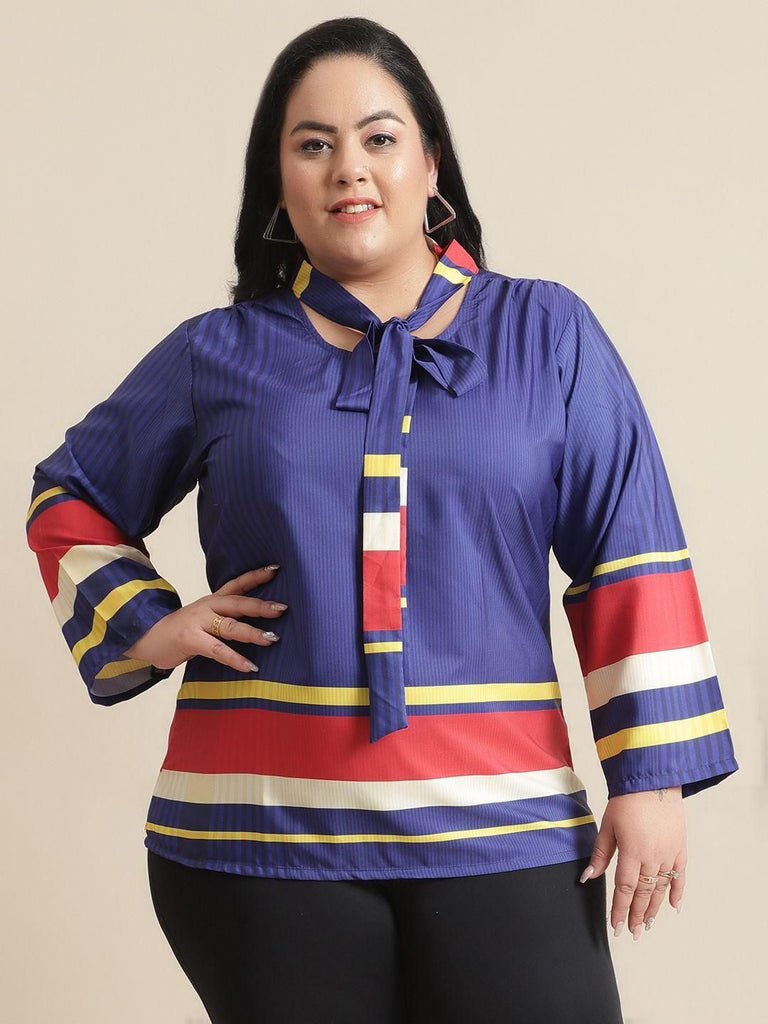 Trendy Plus Size Colorblock Tops for Women - Clothovia