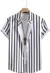 Comfortable Lycra Blend Men's Striped Shirt for Casual Outings - Clothovia