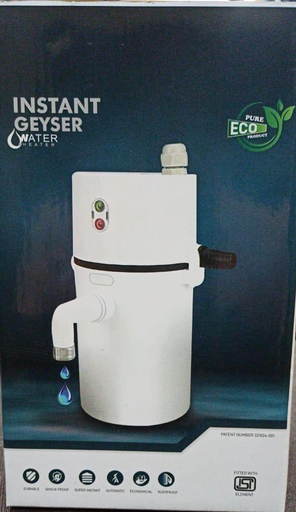 "Portable instant electric water geyser for kitchen, sink, and bathroom use"






