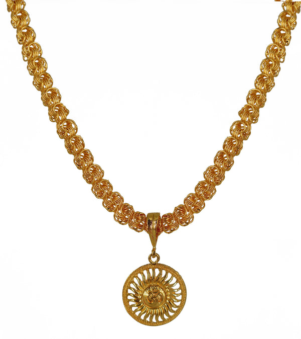 Front view of Luxurious Mens Gold Plated Pendant With Chain Vol 2