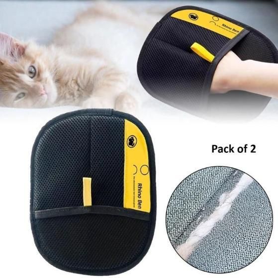 Effortless Pet Grooming with Double Sided Hair Removal Gloves - Clothovia