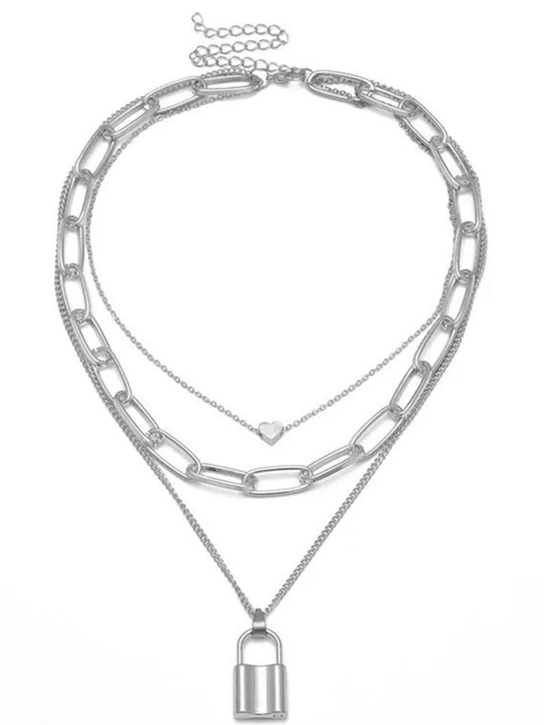 Full view of Silver Plated Stylish Necklace