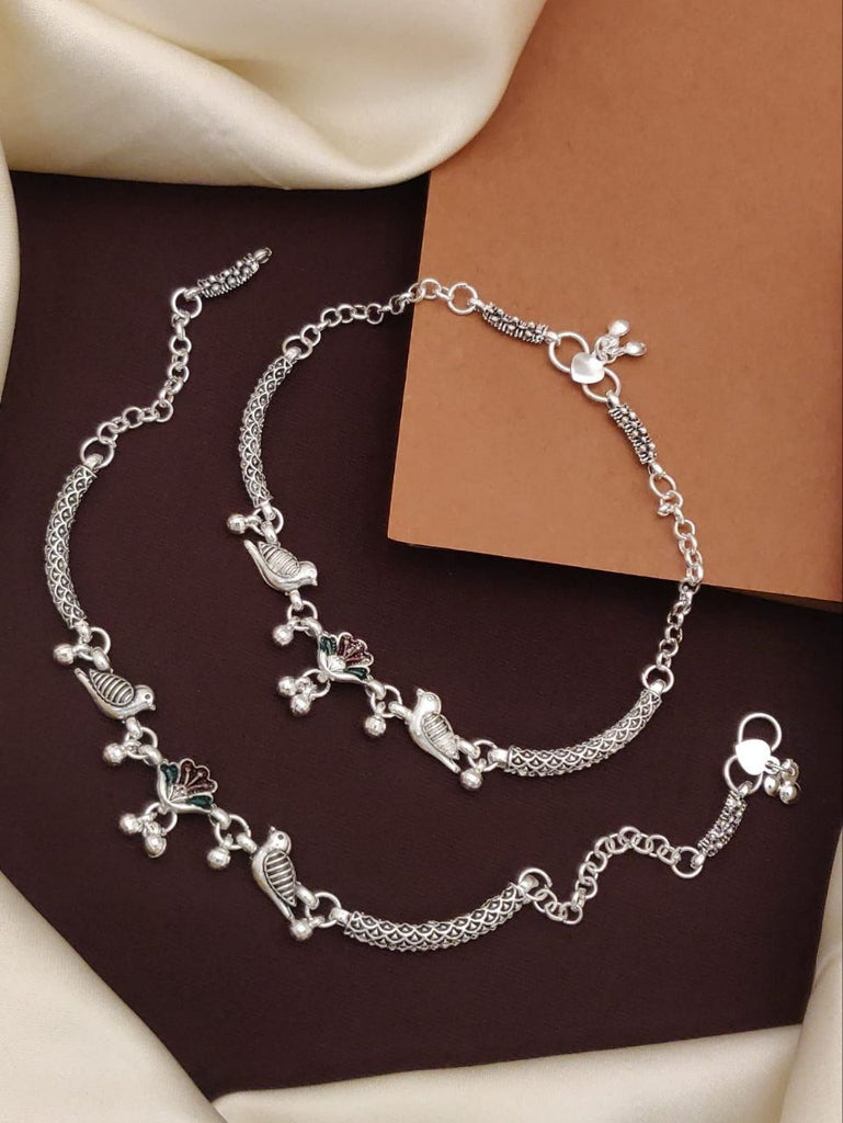 Womens Silver Plated Anklets