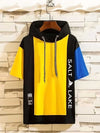 Cotton Black Hooded Men's T-Shirt with Pocket - Clothovia