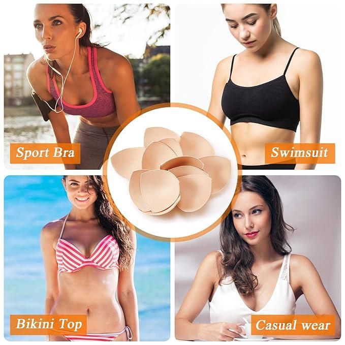 12 pairs of cotton triangle sports bra inserts in random colors, ideal for added support and push-up effect.






