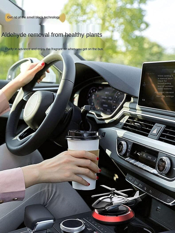 Solar-Powered Helicopter Car Perfume Diffuser - Clothovia