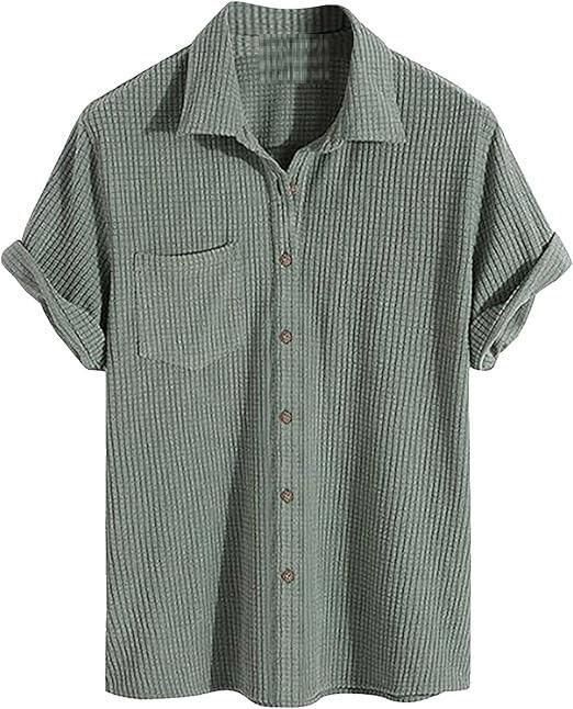 Mens Knit Stylish Half Sleeve Shirt Olive Success