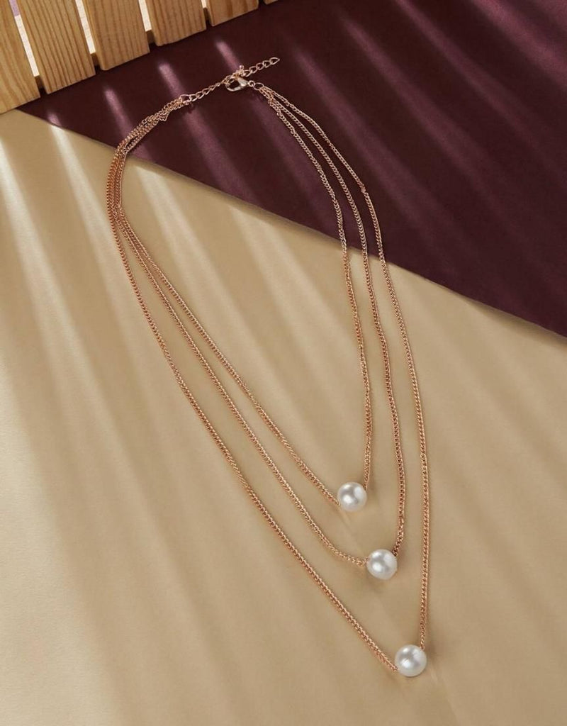 Elegant Gold Plated Chain with White Moti Pendant by PD Enterprise