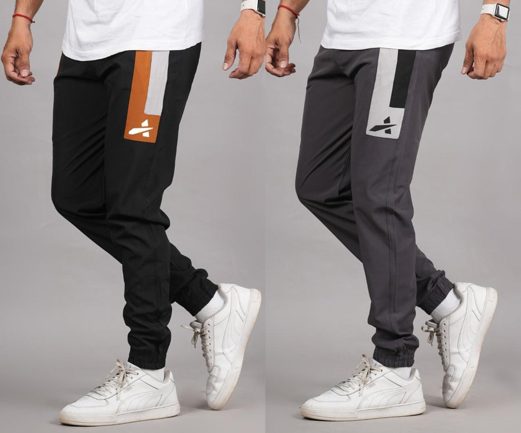 Mens Lycra Contrast Panel Jogger Combo