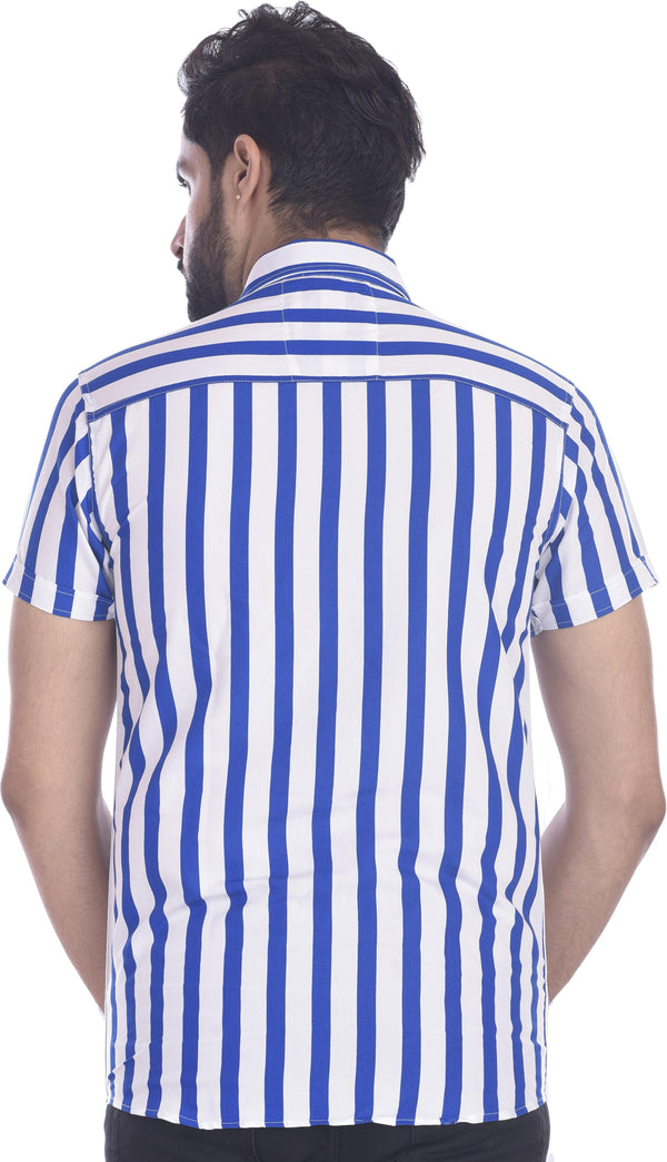 Gasperity Cotton Stripes Half Sleeves Mens Casual Shirt