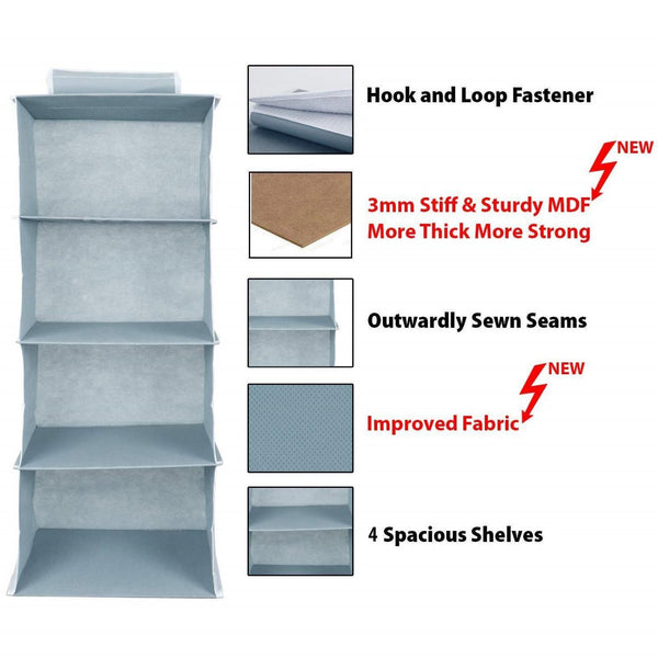 Foldable Closet Storage Multipurpose Organizer with 4 Shelves