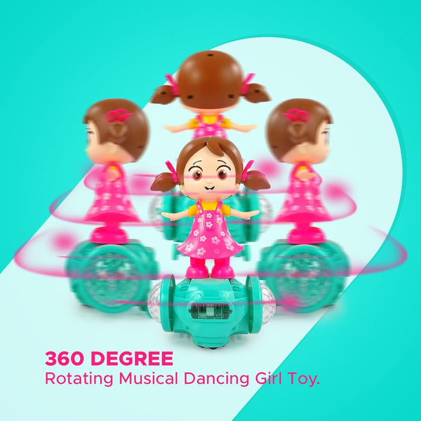 Colorful rotating musical dancing girl toy with 5D lights for kids