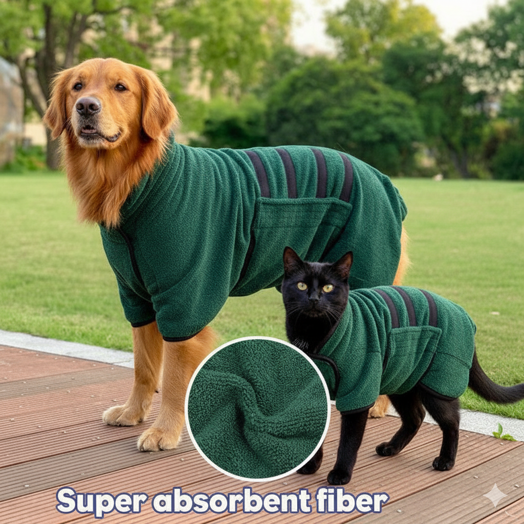 Super Absorbent Bathrobe for Cats & Dogs